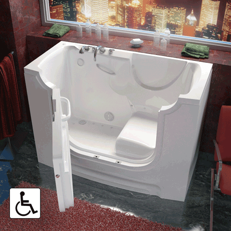Meditub wheelchair-accessible walk-in bathtub