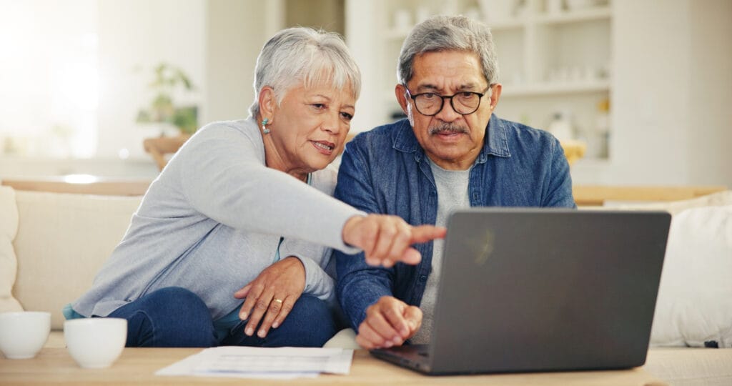 a couple having a serious talk about money